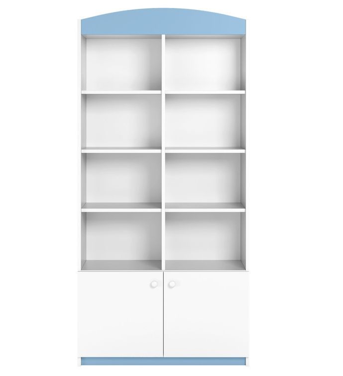 Bibliothèque blanche et bleu Drimy 90 cm - Photo n°1