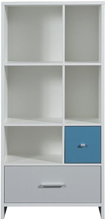 Bibliothèque enfant bois blanc et bleu Candy Blue - Photo n°1