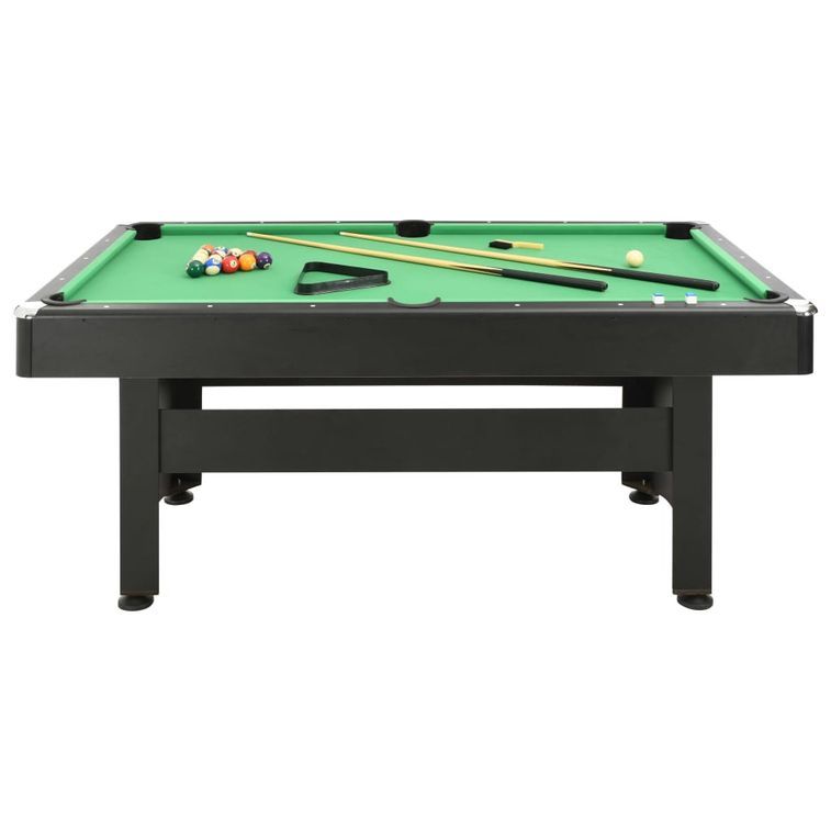 BILLARD 7Ft anglais/français, design, tapis vert, bois noir