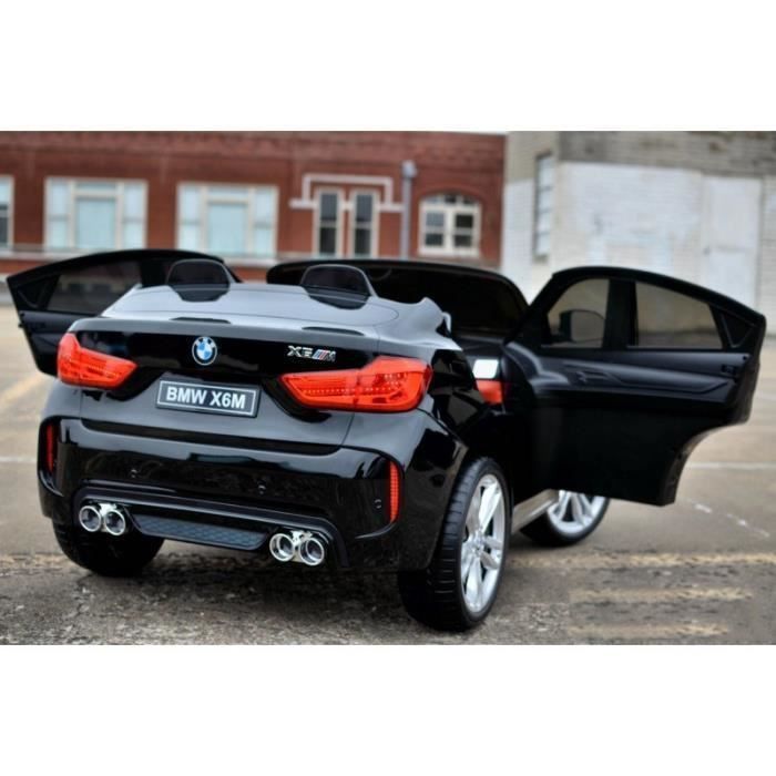 BMW X6 M Voiture electrique enfant 2 places Noir - 12V - Roues gomme - MP3 - Cuir - Peinture métallisée - Photo n°4