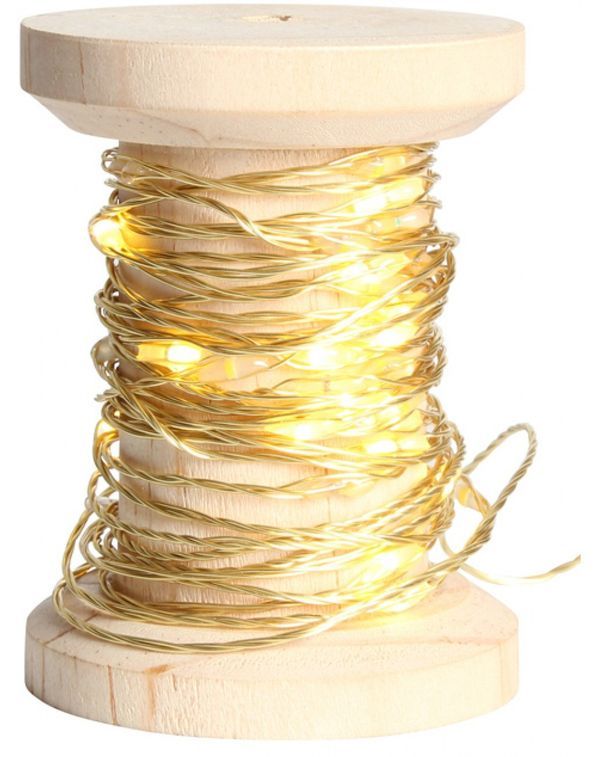 Bobine guirlande dorée 60 LED blanches - Photo n°3