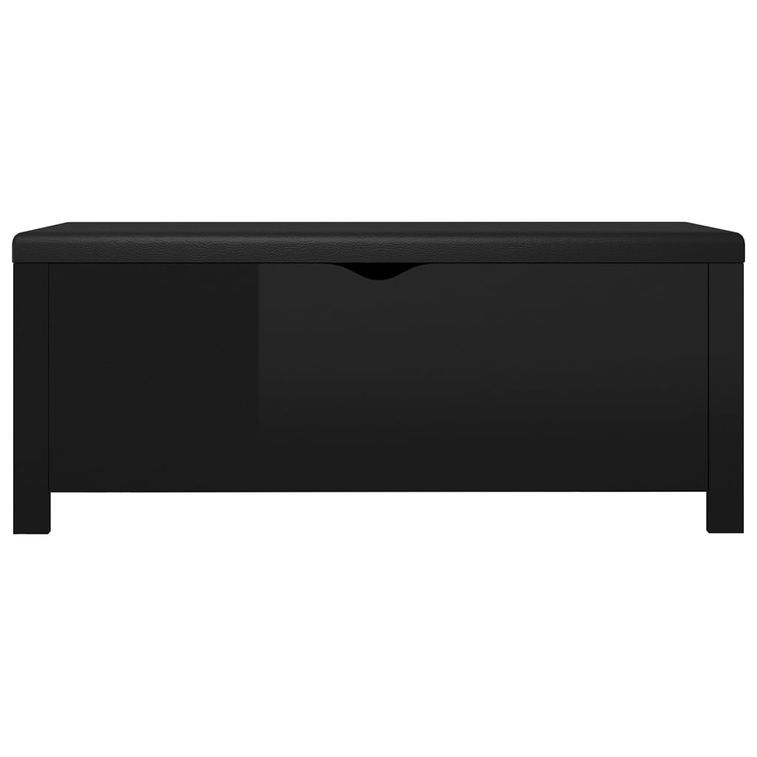 Boîte de rangement coussin Noir brillant 105x40x45 cm - Photo n°5