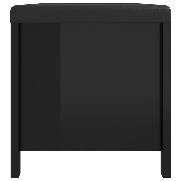 Boîte de rangement coussin Noir brillant 105x40x45 cm - Photo n°6