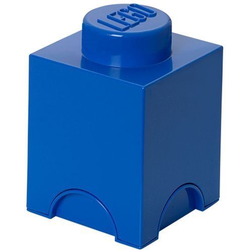 Boîte de rangement empilable à 1 plot Bleu Lego - Photo n°1