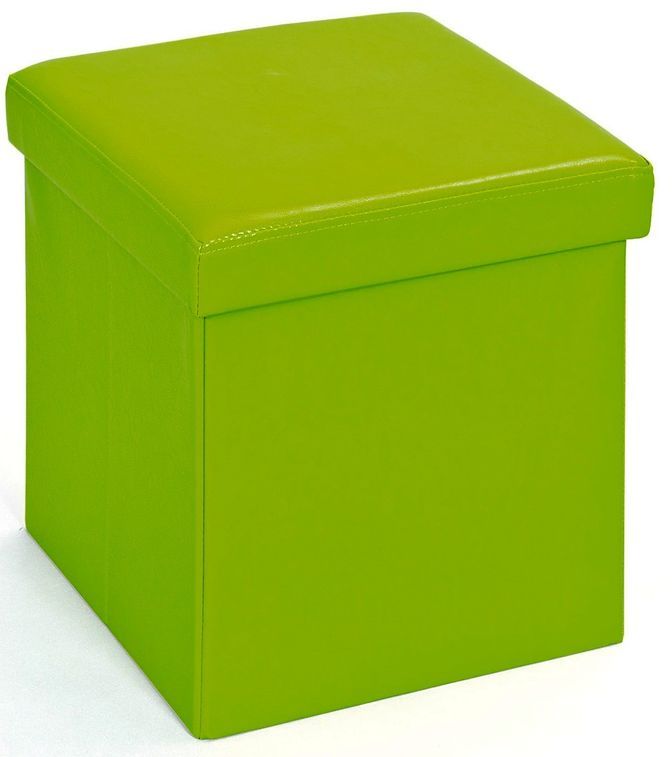 Boîte de rangement pliable simili cuir vert Santy - Photo n°1