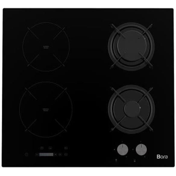 BORA BOTIG64VE - Table de cuisson mixte - 2 foyers - 2300W - L59xP52cm - Revetement Verre - Noir - Photo n°1