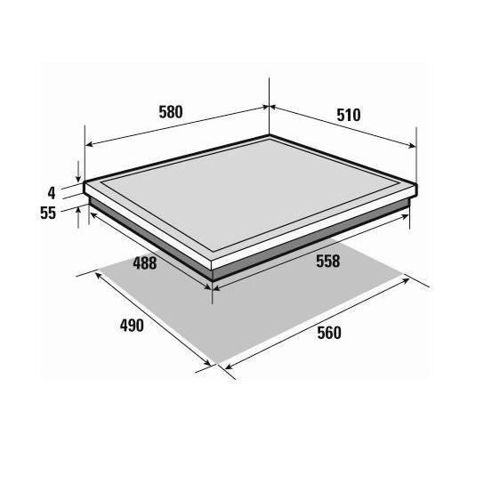 BRANDT BPI6310B - Table de cuisson induction - 3 zones - 4600W - L58 x P51cm - Revetement verre - Noir - Photo n°2