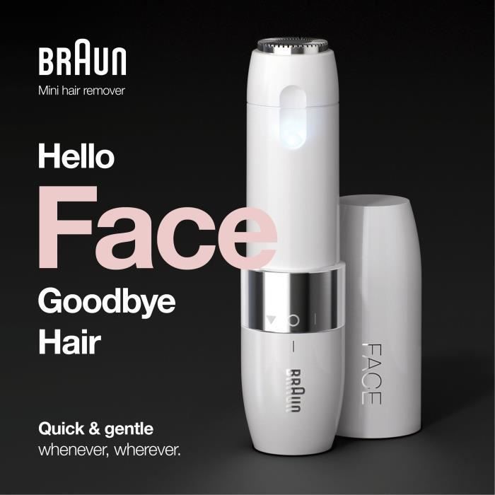Braun Face Mini FS1000 Rasoir Visage éléctrique pour femme - Doux pour la peau - Fonction Smart Light - Blanc - Photo n°1