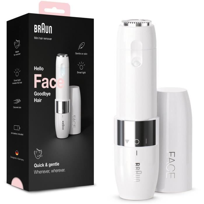 Braun Face Mini FS1000 Rasoir Visage éléctrique pour femme - Doux pour la peau - Fonction Smart Light - Blanc - Photo n°3