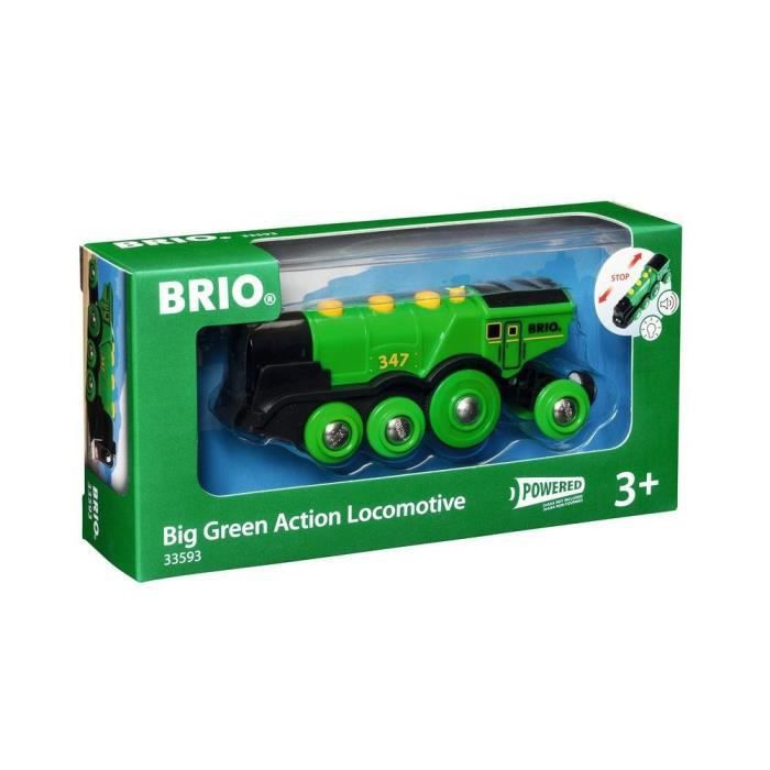 BRIO World - 33593 - Locomotive Verte Puissante A Piles - Jouet en bois - Photo n°1