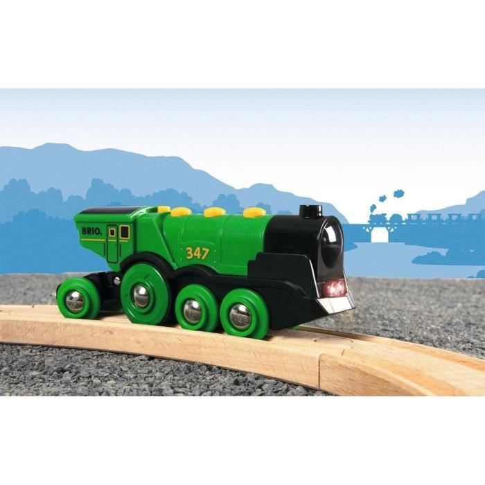 BRIO World - 33593 - Locomotive Verte Puissante A Piles - Jouet en bois - Photo n°4