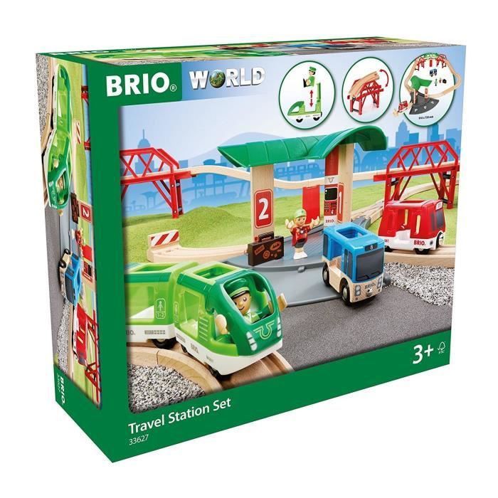 BRIO World - 33627 - Circuit Gare Et Connexion Routiere - Jouet en bois - Photo n°4