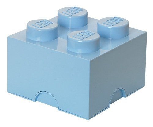 Brique de rangement 4 plots Bleu ciel Lego - Photo n°1