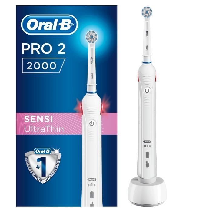 Brosse a Dents Électrique - Oral-B Pro 2 2000 - Blanche - Photo n°1