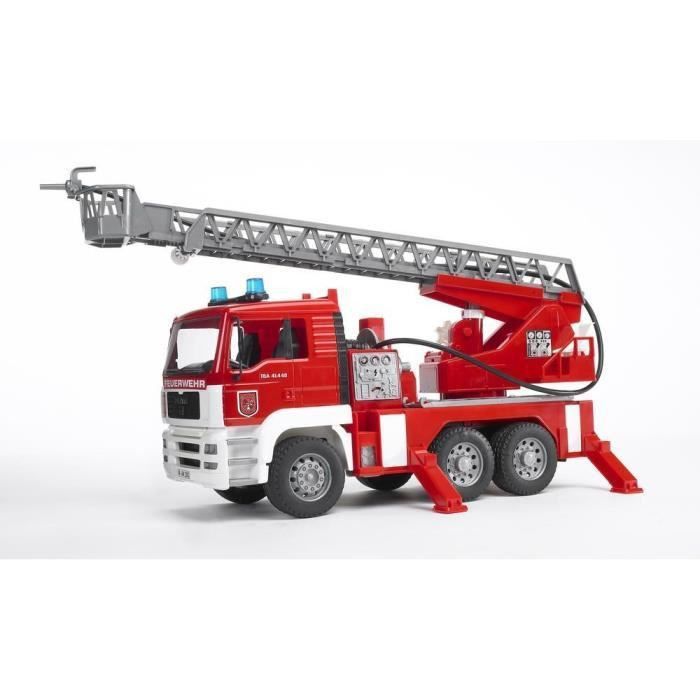 BRUDER - 2771 - Camion de pompier MAN avec échelle, pompe a eau et module son et lumiere - 52 cms - Photo n°1