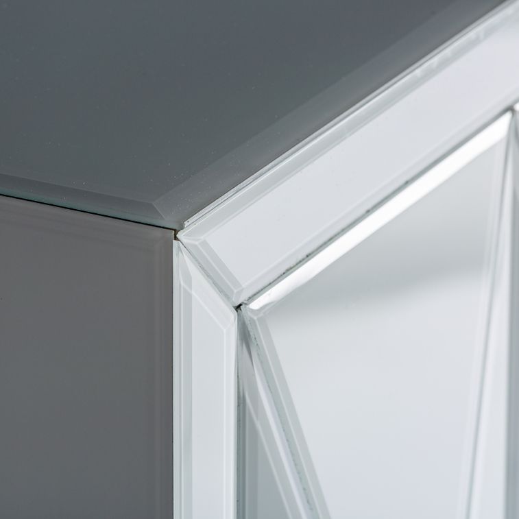 Buffet design 4 portes verre blanc et acier doré Kize 180 cm - Photo n°4