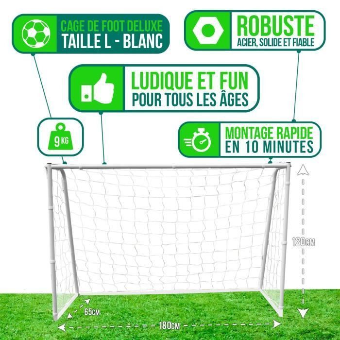BUMBER Cage de Foot Deluxe L - 180 x 120 x 65 cm - Blanc - Photo n°2
