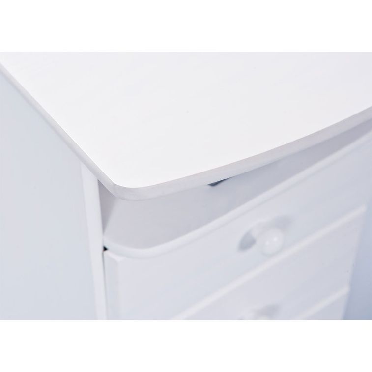 Bureau 3 tiroirs pin massif vernis blanc Touch 137 cm - Photo n°7
