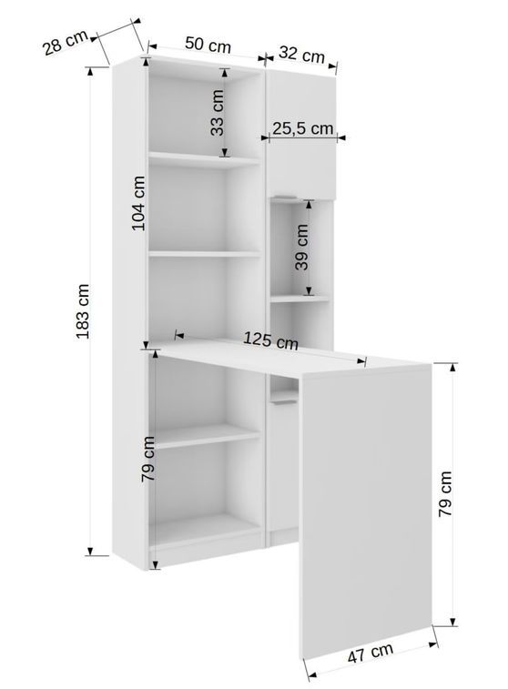 Les Tendances - Petit bureau bois clair Sonoma avec rangement Liko 80 cm