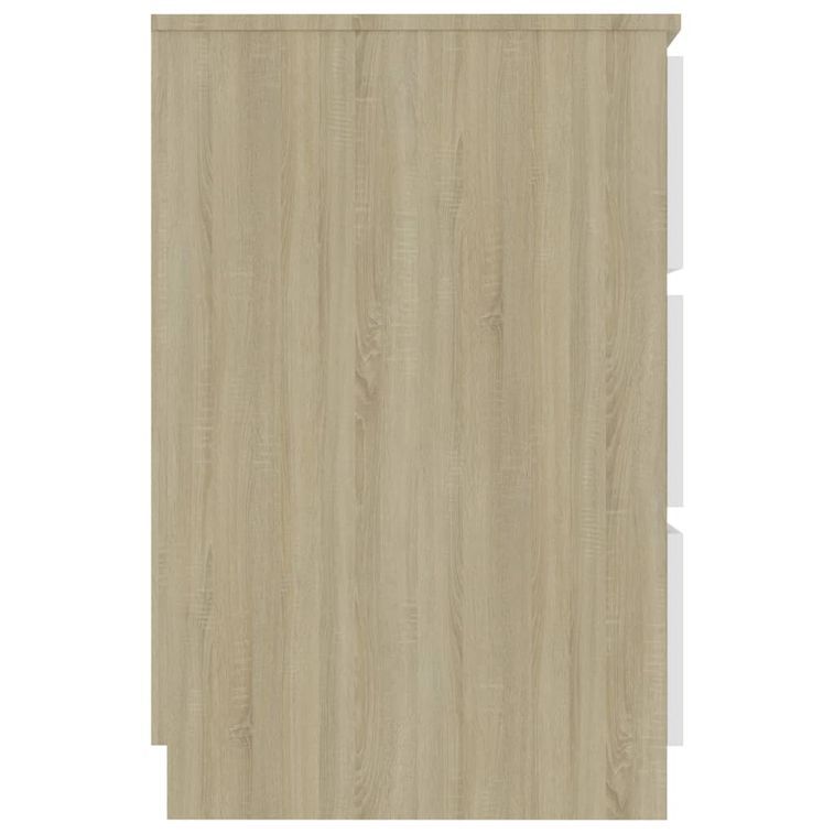 Bureau bois blanc et chêne sonoma 6 tiroirs Study 140 cm - Photo n°3