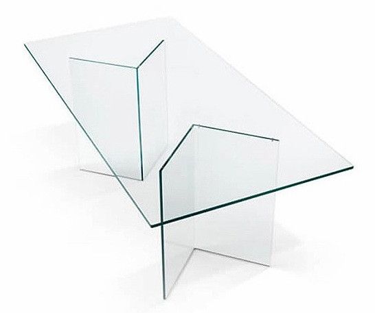 Itamoby Bureau Glassy en verre transparent 100x60 cm