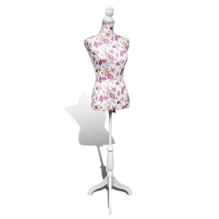 Buste de couture de femme en coton blanc motifs à rosiers - Photo n°5
