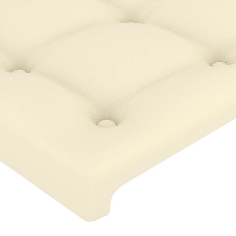 Cadre de lit avec tête de lit Crème 140x200 cm Similicuir - Photo n°9