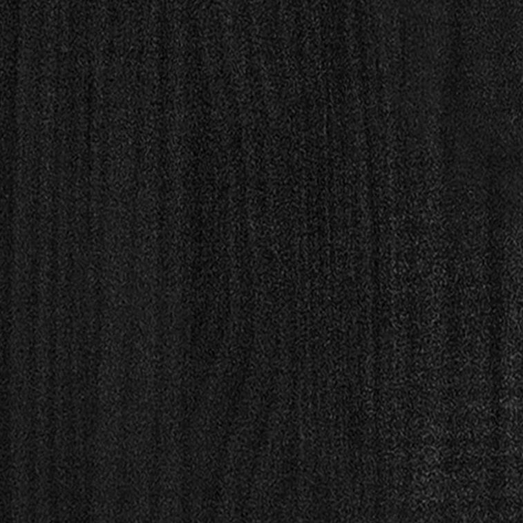 Cadre de lit Noir Bois de pin massif 160x200 cm 6 - Photo n°6