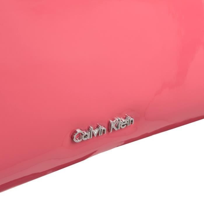 CALVIN KLEIN Sacs de courses en cuir verni K60K601562 - FLOW EW TOTE ROUGE Femme - Photo n°4