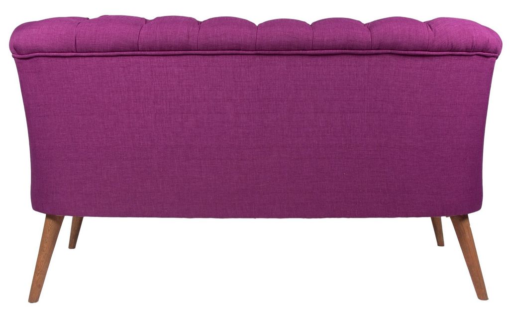 Canapé 2 places style Chesterfield tissu violet Wester 140 cm - Photo n°4