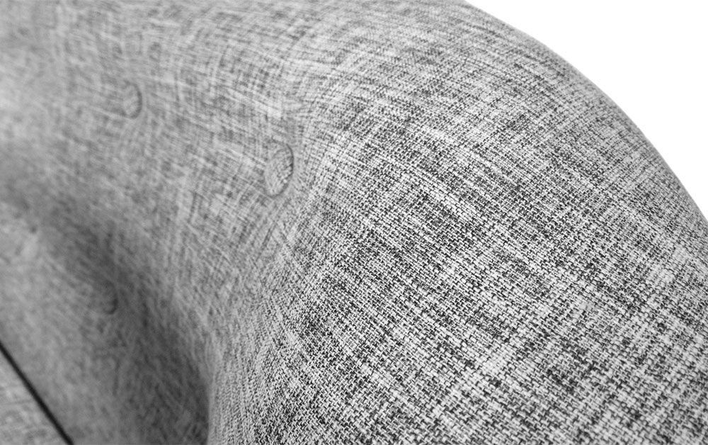 Canapé 2 places tissu gris clair et pieds bois noir Lalis - Photo n°5