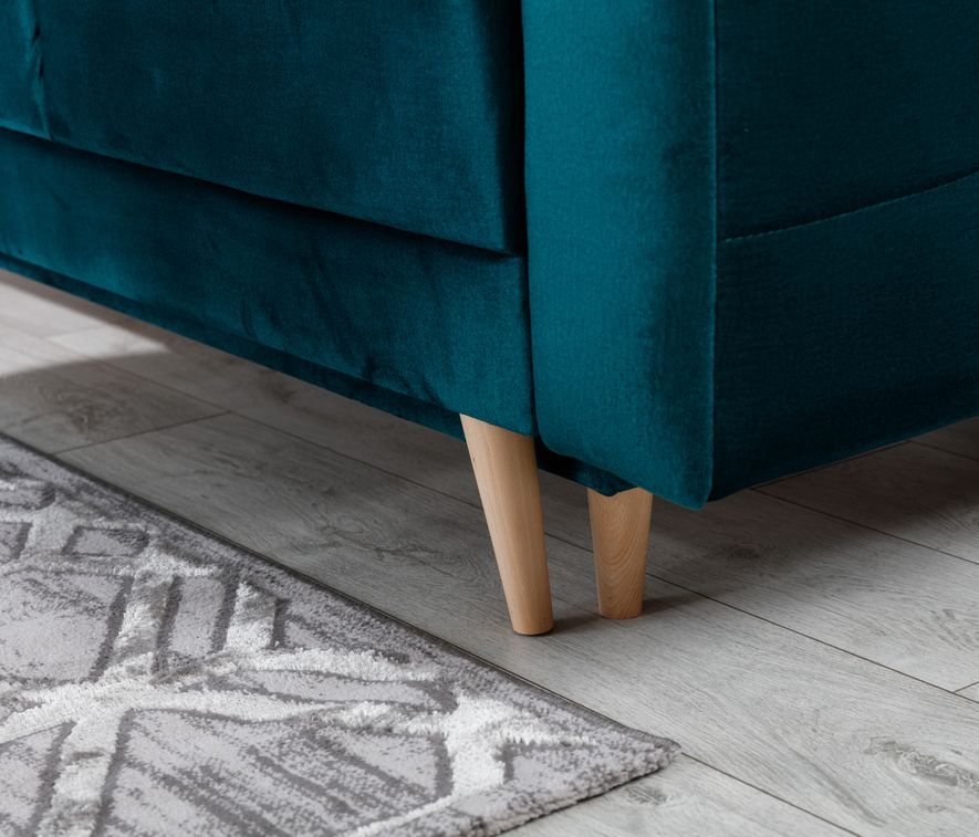 Canapé 3 places convertible matelassé tissu gris foncé Anska 235 cm - Photo n°12
