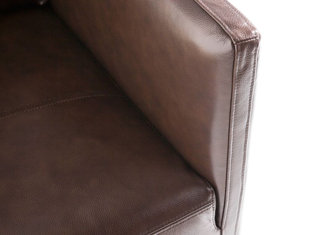 Canapé 3 places cuir de bovin et pieds acier chromé inoxydable Miro - Photo n°5