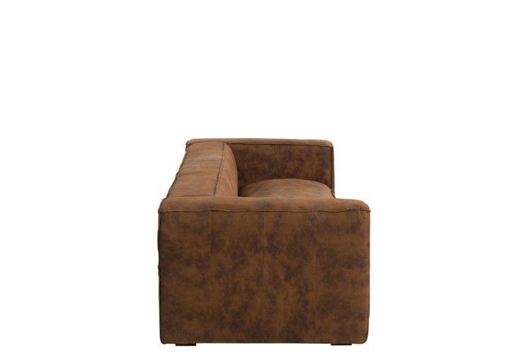 Canapé 3 places en cuir marron vintage Coza 224 cm - Photo n°4