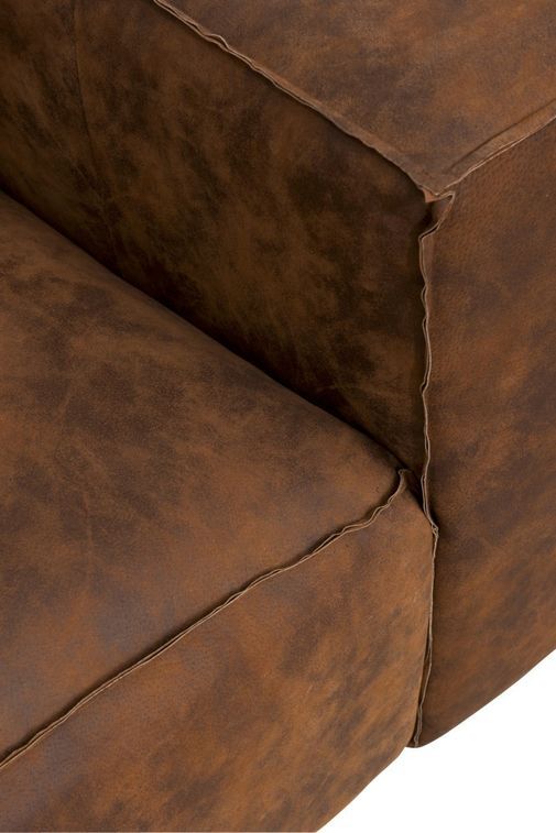 Canapé 3 places en cuir marron vintage Coza 224 cm - Photo n°7