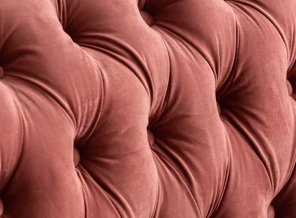 Canapé 3 places tissu rose et pieds pin massif noir Grazzi - Photo n°6