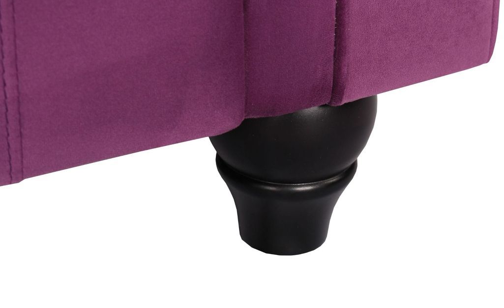 Canapé chesterfield 3 places velours violet Itish - Photo n°8
