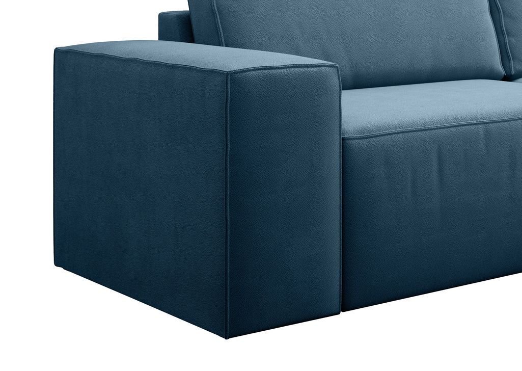 Canapé convertible 4 places tissu bleu canard Willace 260 cm - Photo n°3