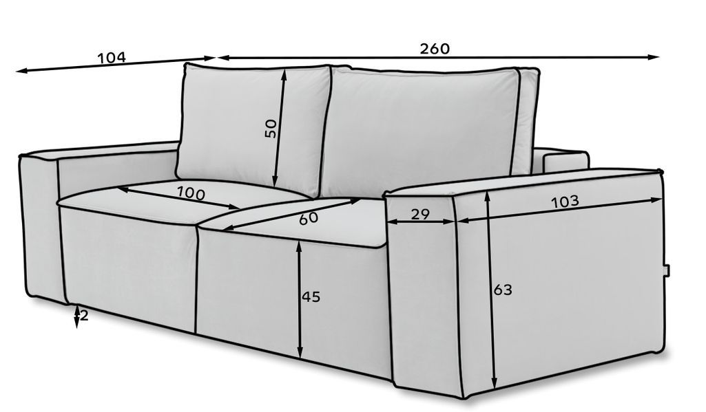 Canapé convertible 4 places tissu bleu canard Willace 260 cm - Photo n°10