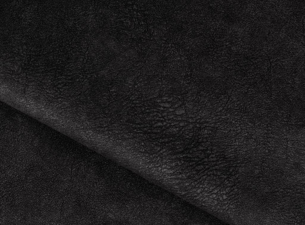 Canapé convertible angle gauche vintage tissu effet cuir noir Grenky 276 cm - Photo n°4