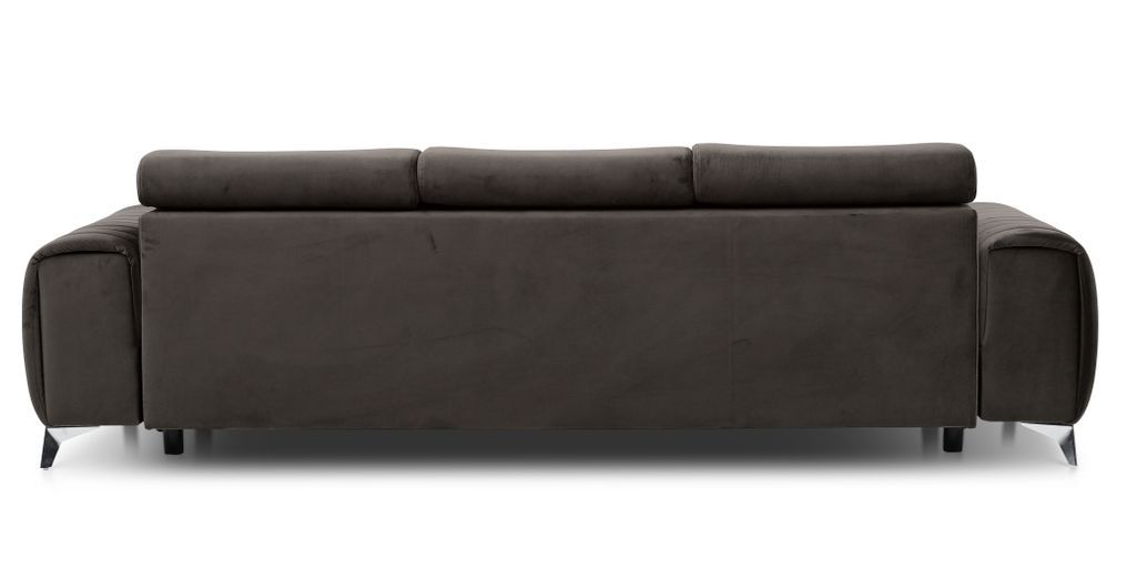 Canapé convertible avec appuis-tête réglables velours marron Lozan 261 cm - Photo n°7