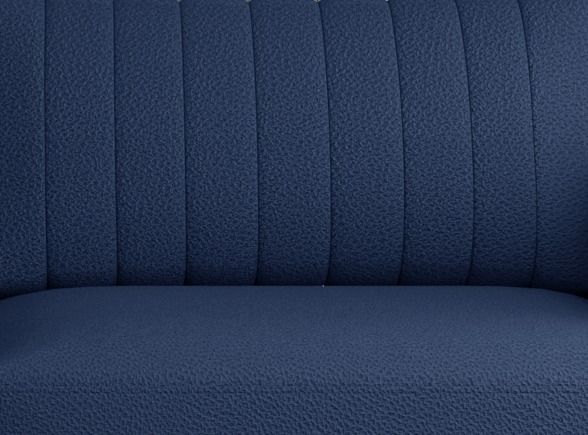 Canapé convertible design 3/4 places tissu bleu turquin et pieds acier chromé Eliza 250 cm - Photo n°3