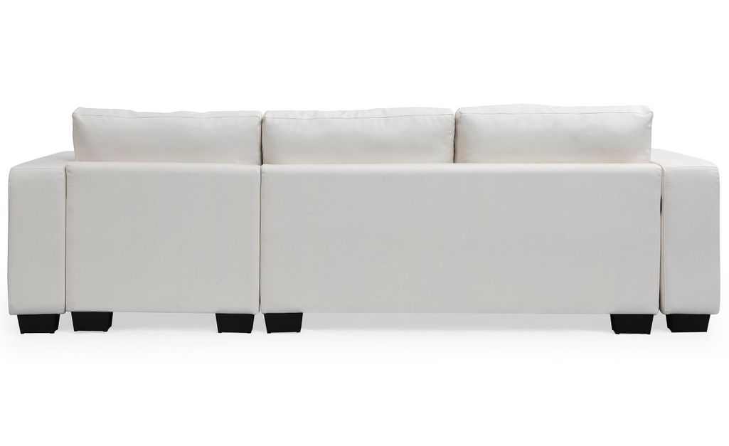 Canapé d'angle 5 places réversible simili cuir blanc Marna 275 cm - Photo n°4
