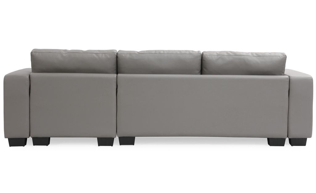 Canapé d'angle 5 places réversible simili cuir gris Marna 275 cm - Photo n°4