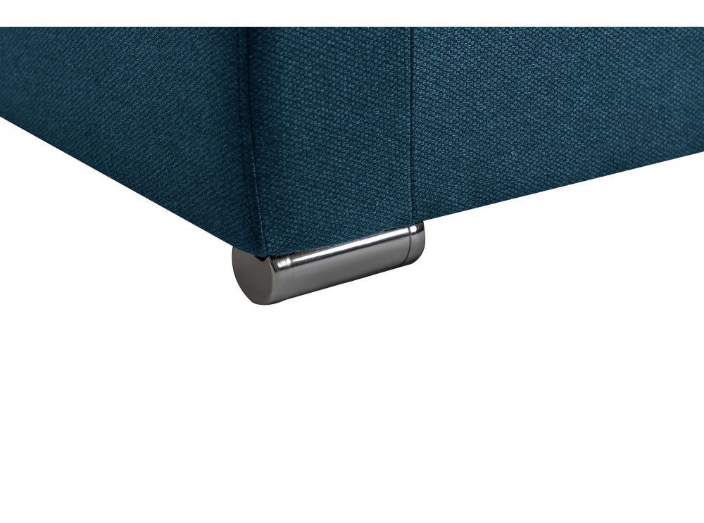 Canapé d’angle convertible et panoramique tissu bleu canard Dina - Photo n°10