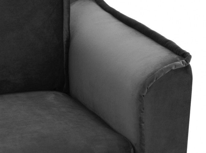 Canapé d'angle convertible et réversible avec coffre velours gris foncé Kaline - Photo n°6