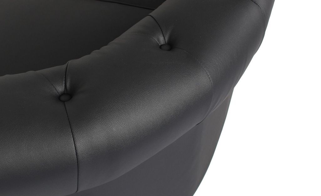 Canapé d'angle droit 5 places simili cuir noir Vatsi 220 cm - Photo n°7