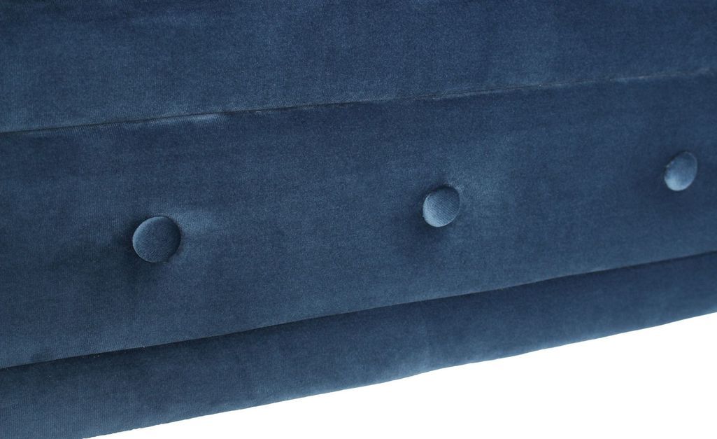Canapé d'angle droit 5 places velours bleu Vatsi 220 cm - Photo n°7