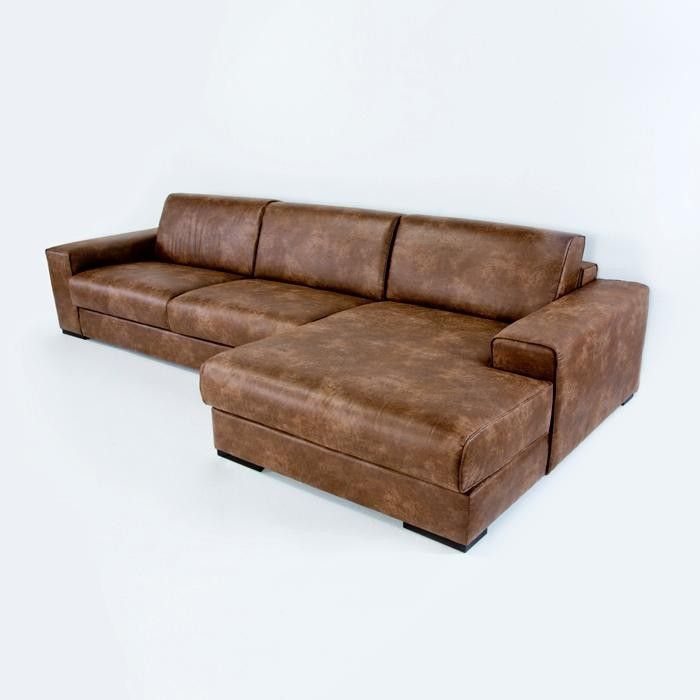 Canapé d'angle droit cuir marron Exept - Photo n°2