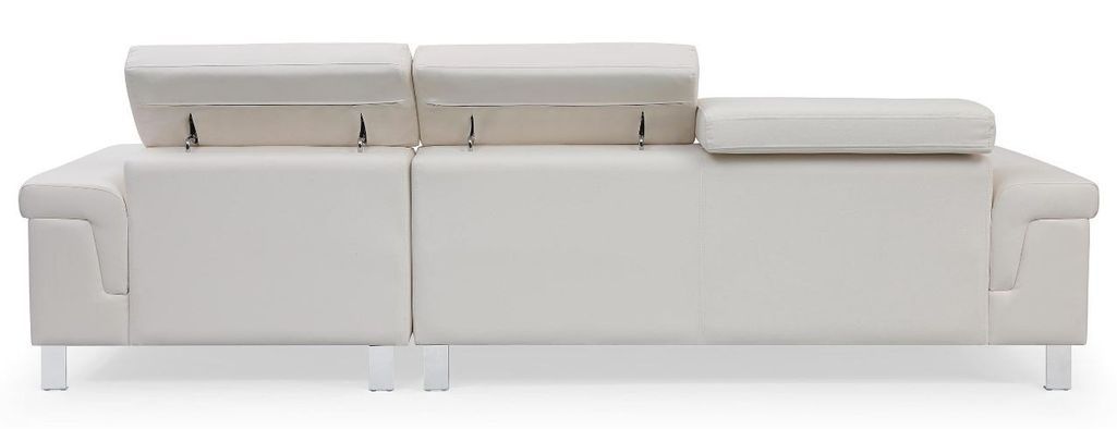 Canapé d'angle droit en cuir blanc Vixen - Photo n°3